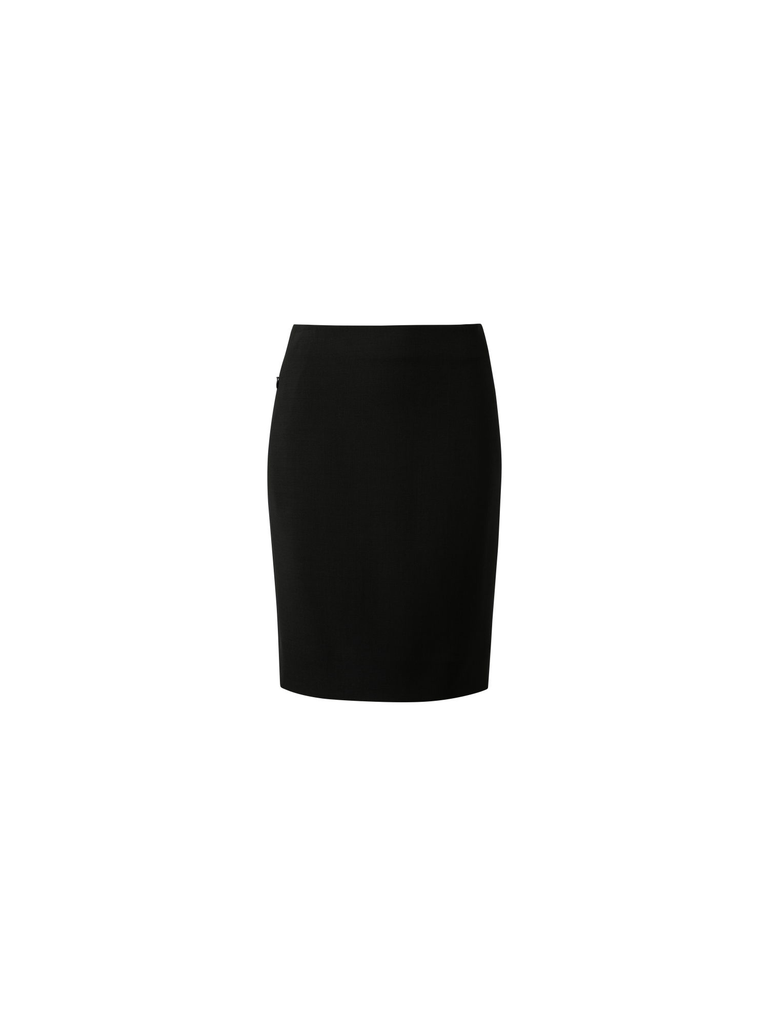 Designer Wool Double-Face Pencil Skirt with Zip Pockets - black