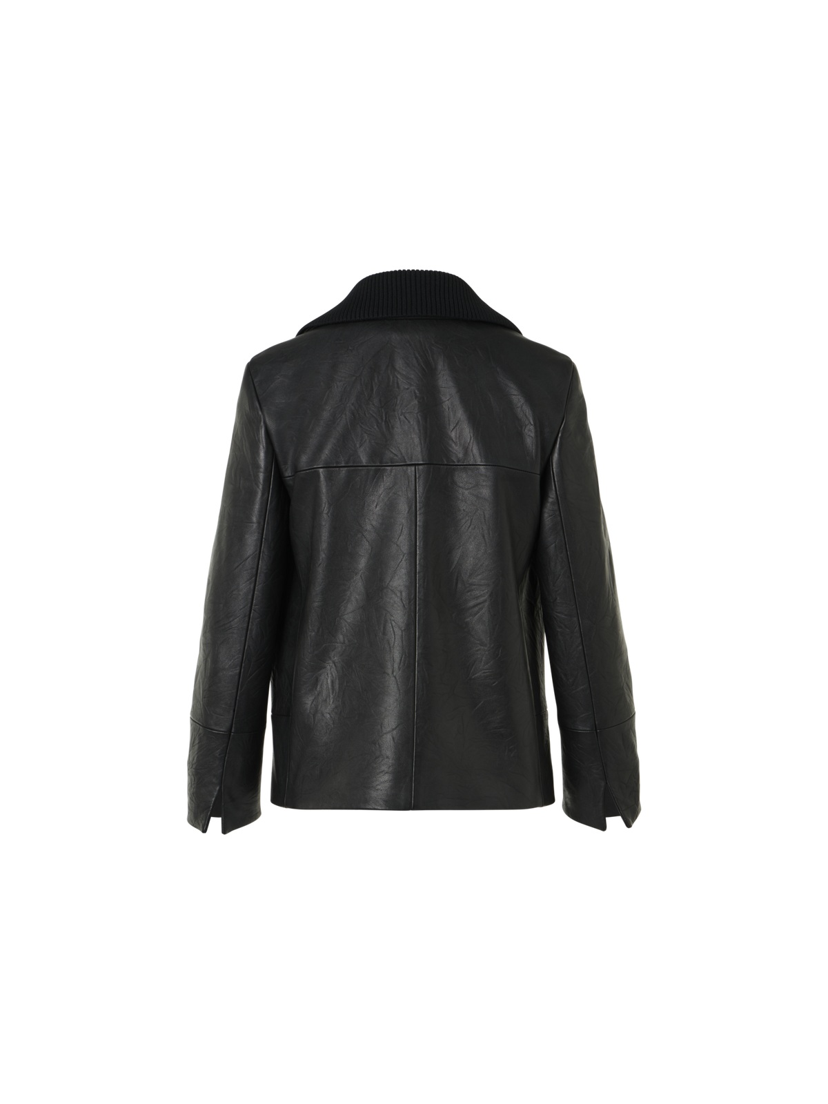 Designer Crinkled Lamb Nappa  Jacket - black