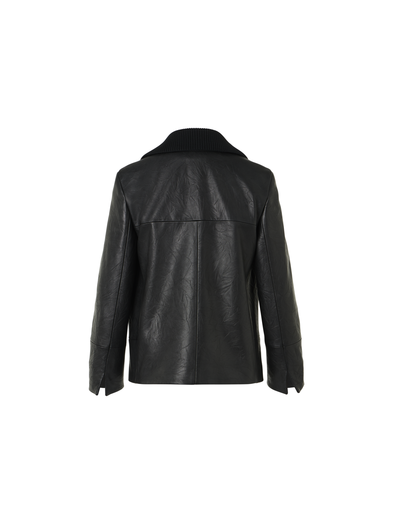 Designer Crinkled Lamb Nappa  Jacket - black
