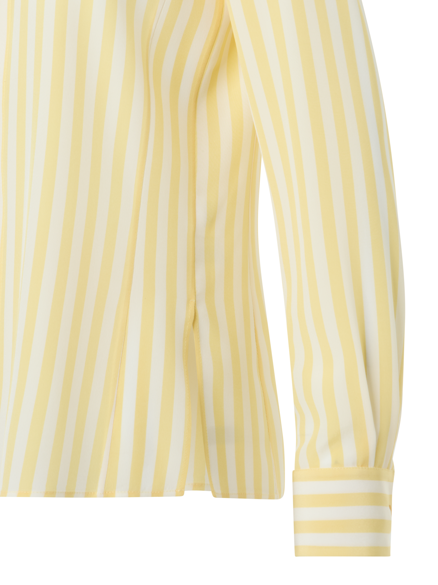 Designer Striped Silk Crêpe Tunic Blouse - multicolor - yellow