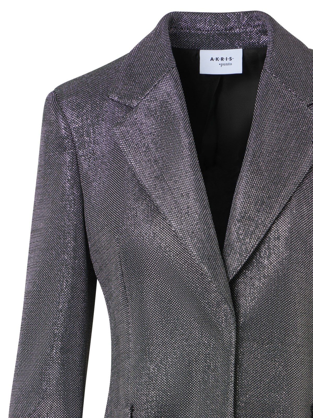 Designer Metallic Birdseye Jersey Blazer - grey - silver