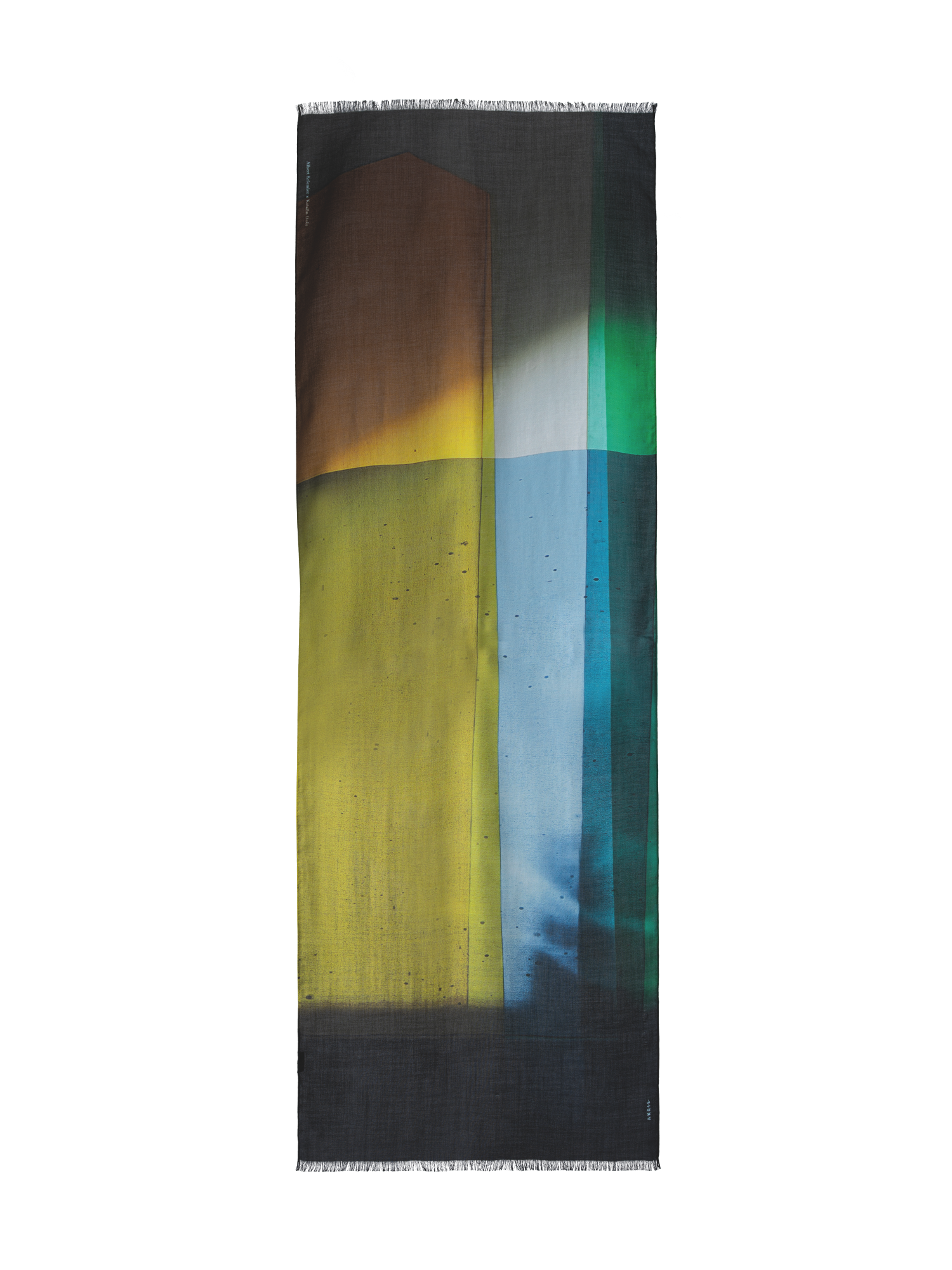 Designer Cashmere Silk Mimosa Liquid Light Print Scarf - multicolor