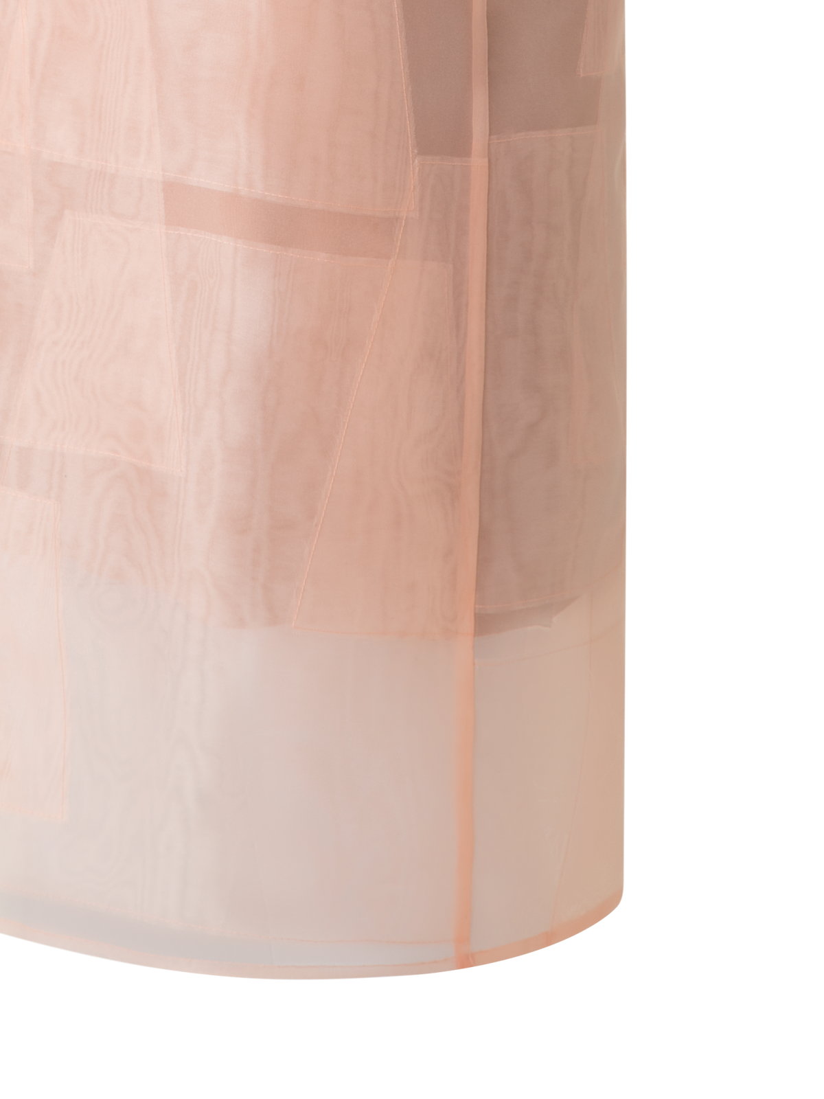 Designer Sheath Dress in Sheer Trapezoid Organza Layers - pastel - orange