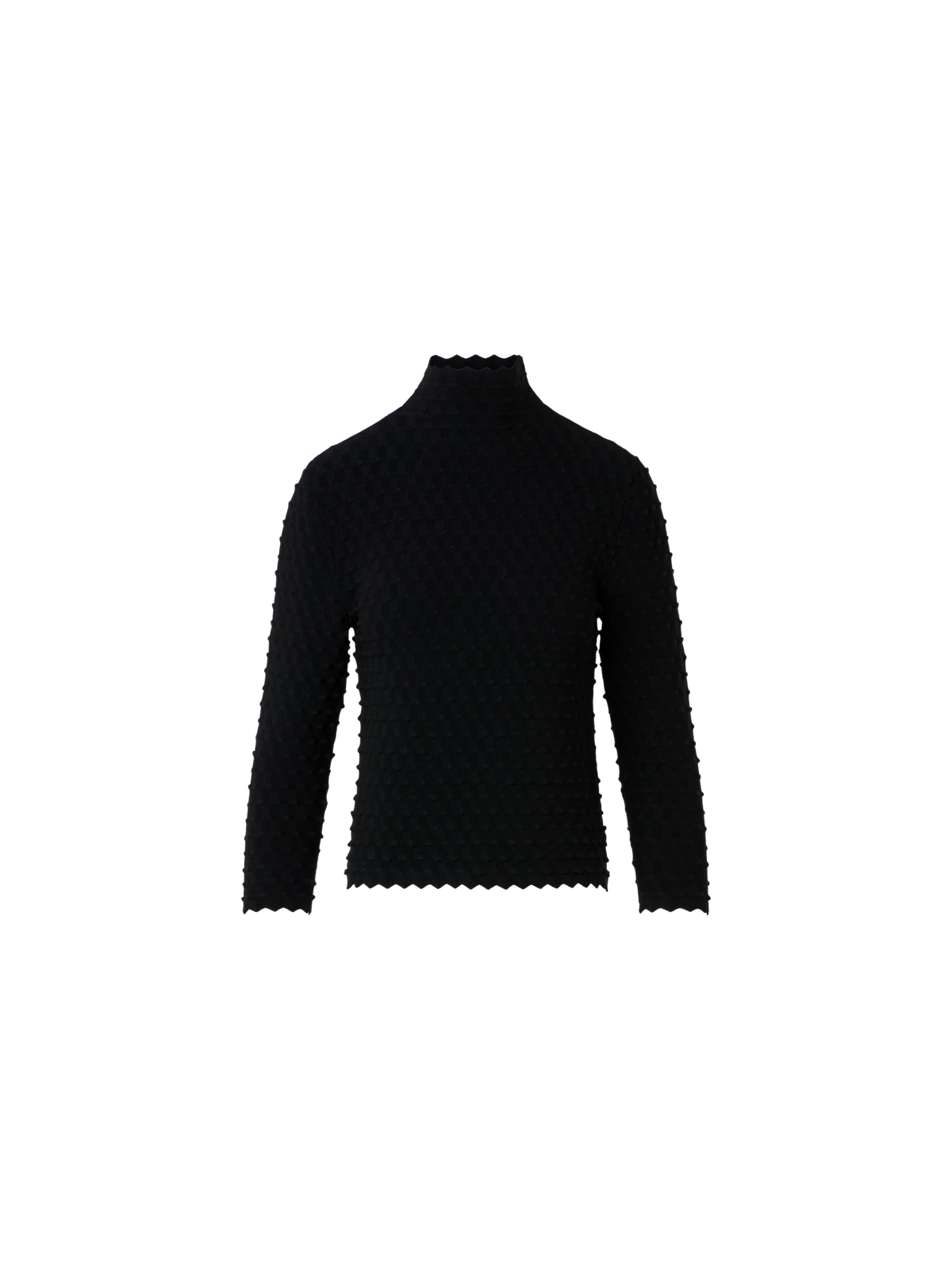 Designer 3D Textured Viscose Knit Sweater - black