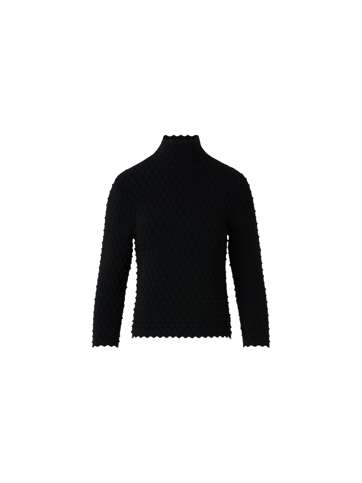 Designer 3D Textured Viscose Knit Sweater - black