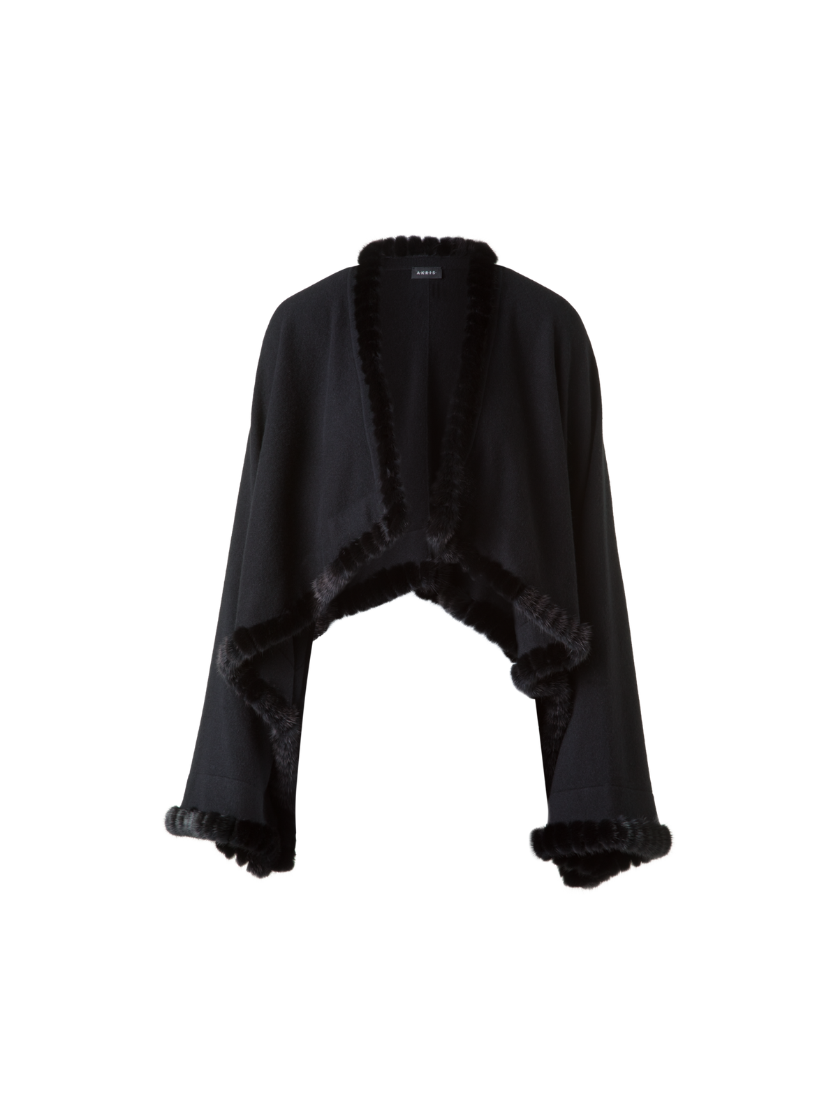 Designer Cashmere-Silk Knit Bolero - black