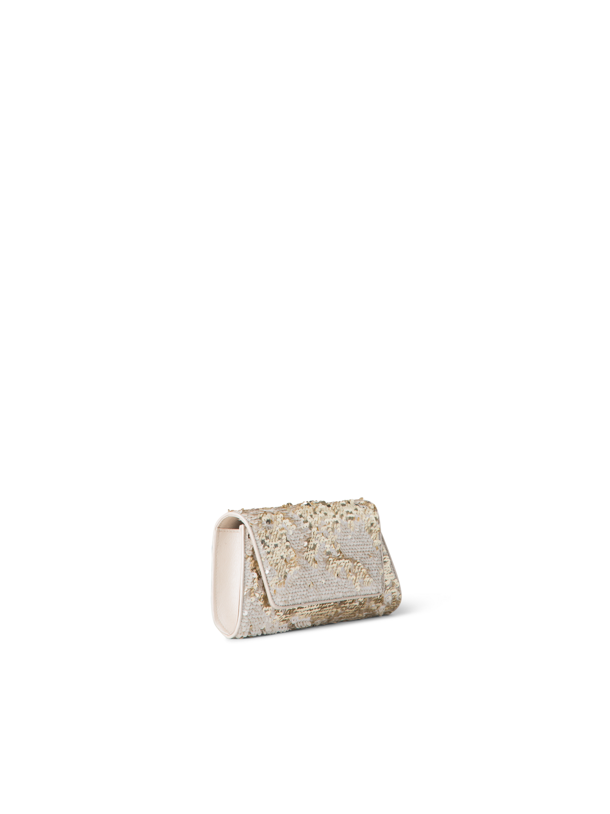 Designer Anouk Mini Trapezoid Clutch - gold - ecru - white