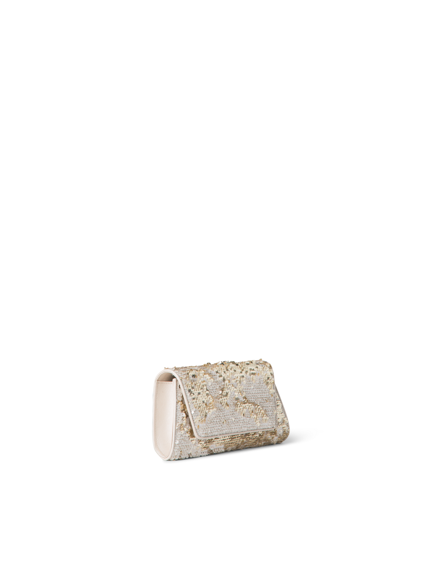Designer Anouk Mini Trapezoid Clutch - gold - ecru - white