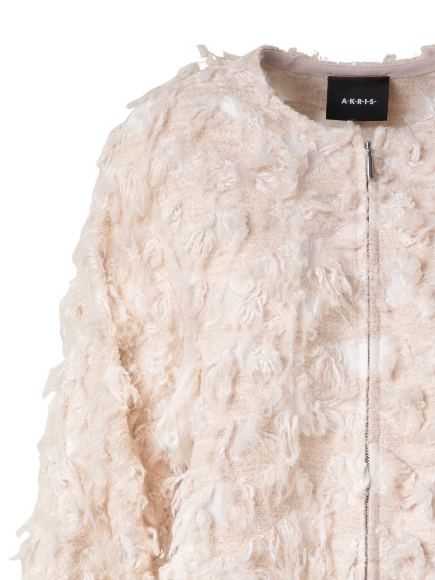 Designer Short Jacket in 3D Jacquard - neutral - beige