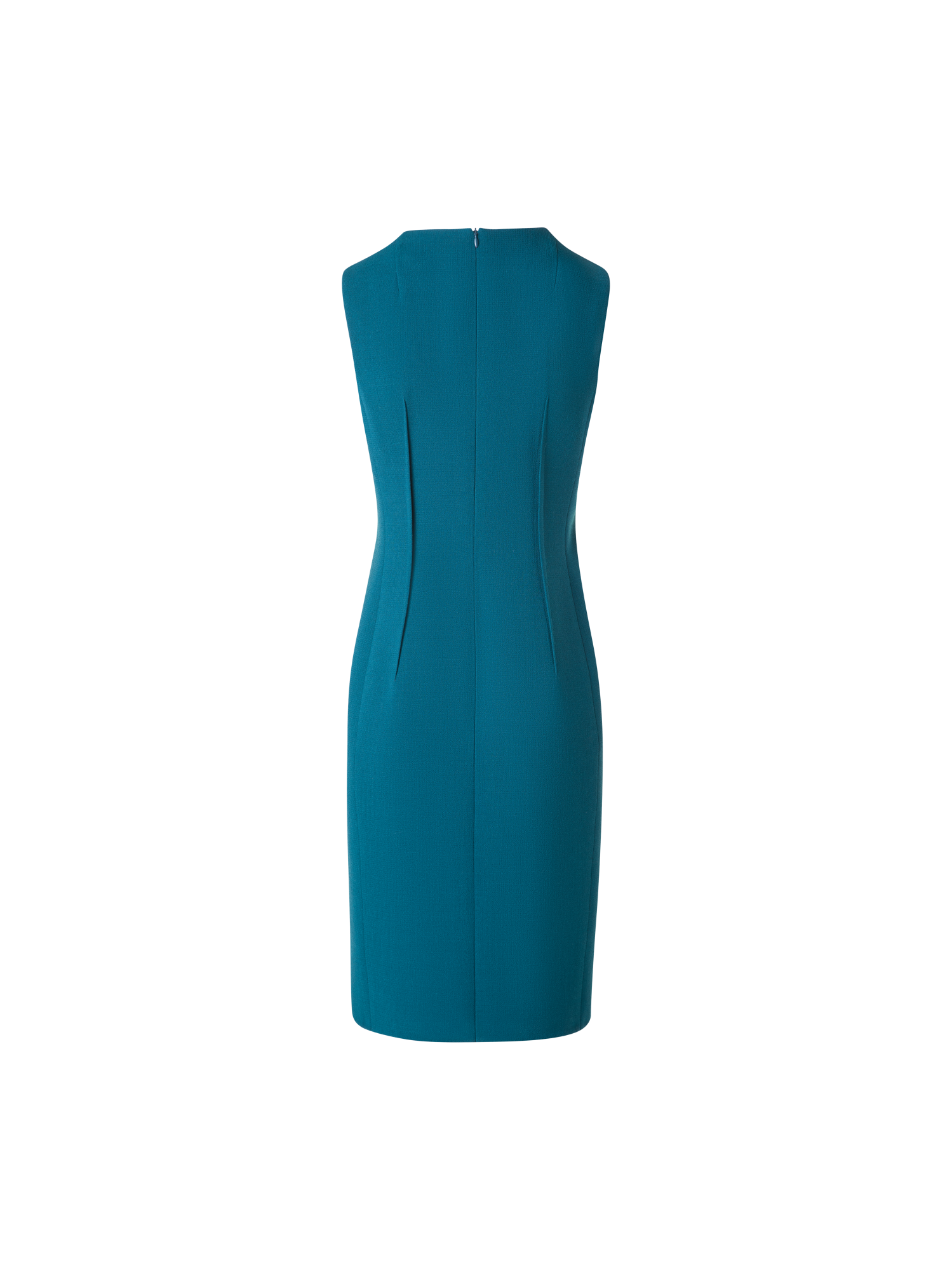 Designer Fitted Sheath Dress in Wool Double-Face - green