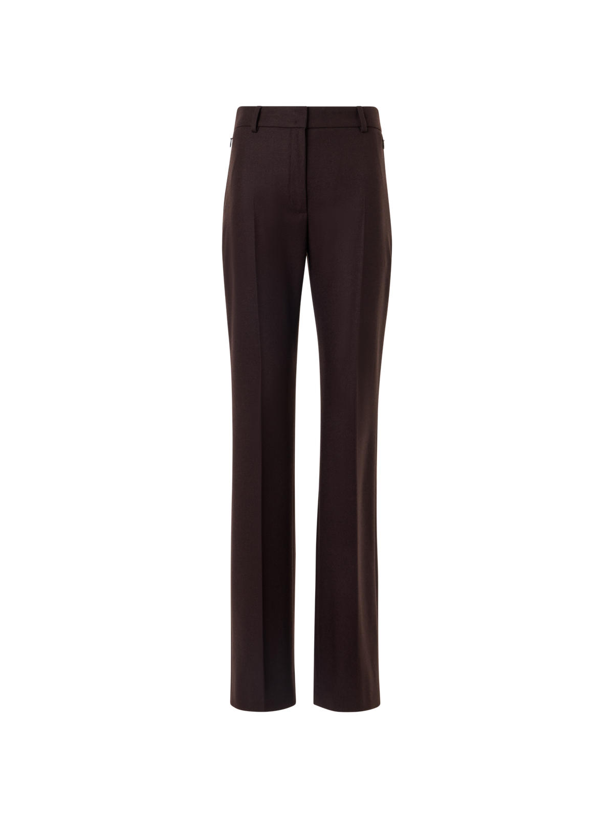 Designer Bootcut Pants in Wool Stretch Flannel - brown