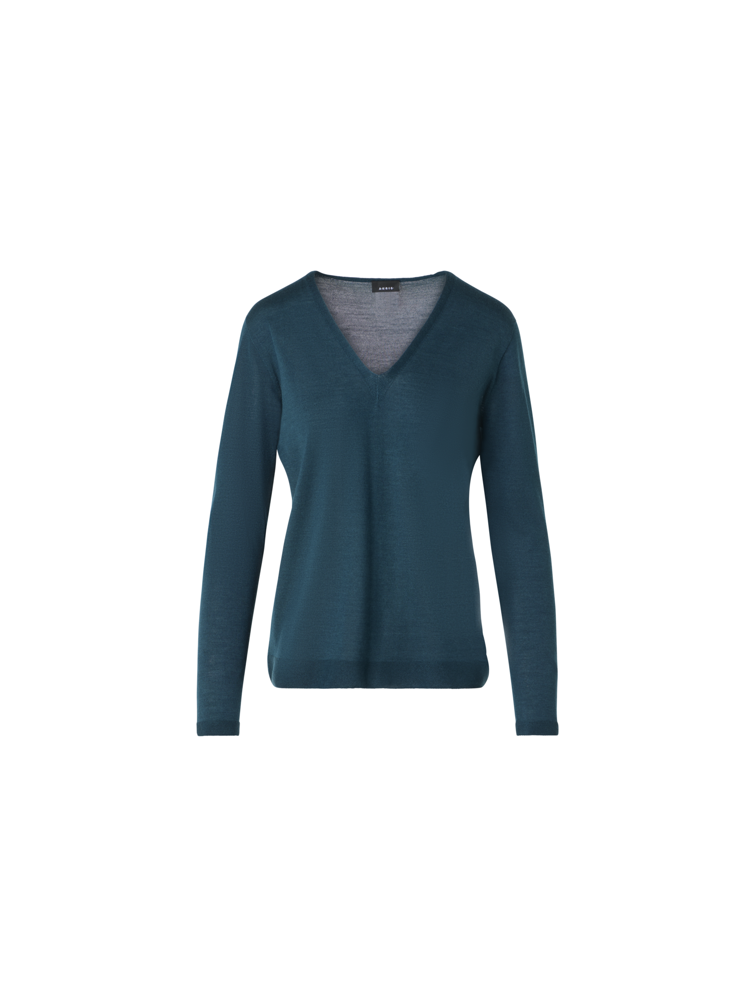 Designer Seamless Cashmere Silk V-Neck Sweater - green