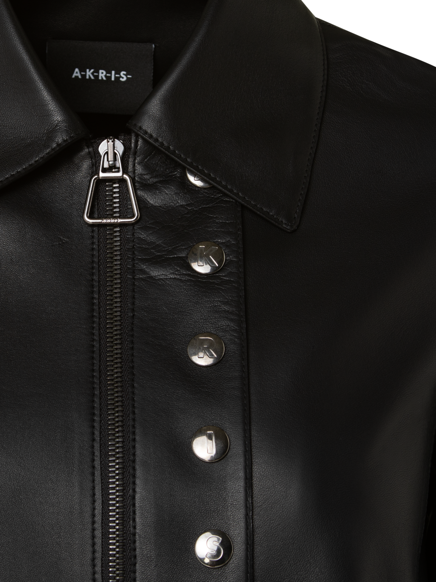 Designer Lamb Leather Collared Jacket