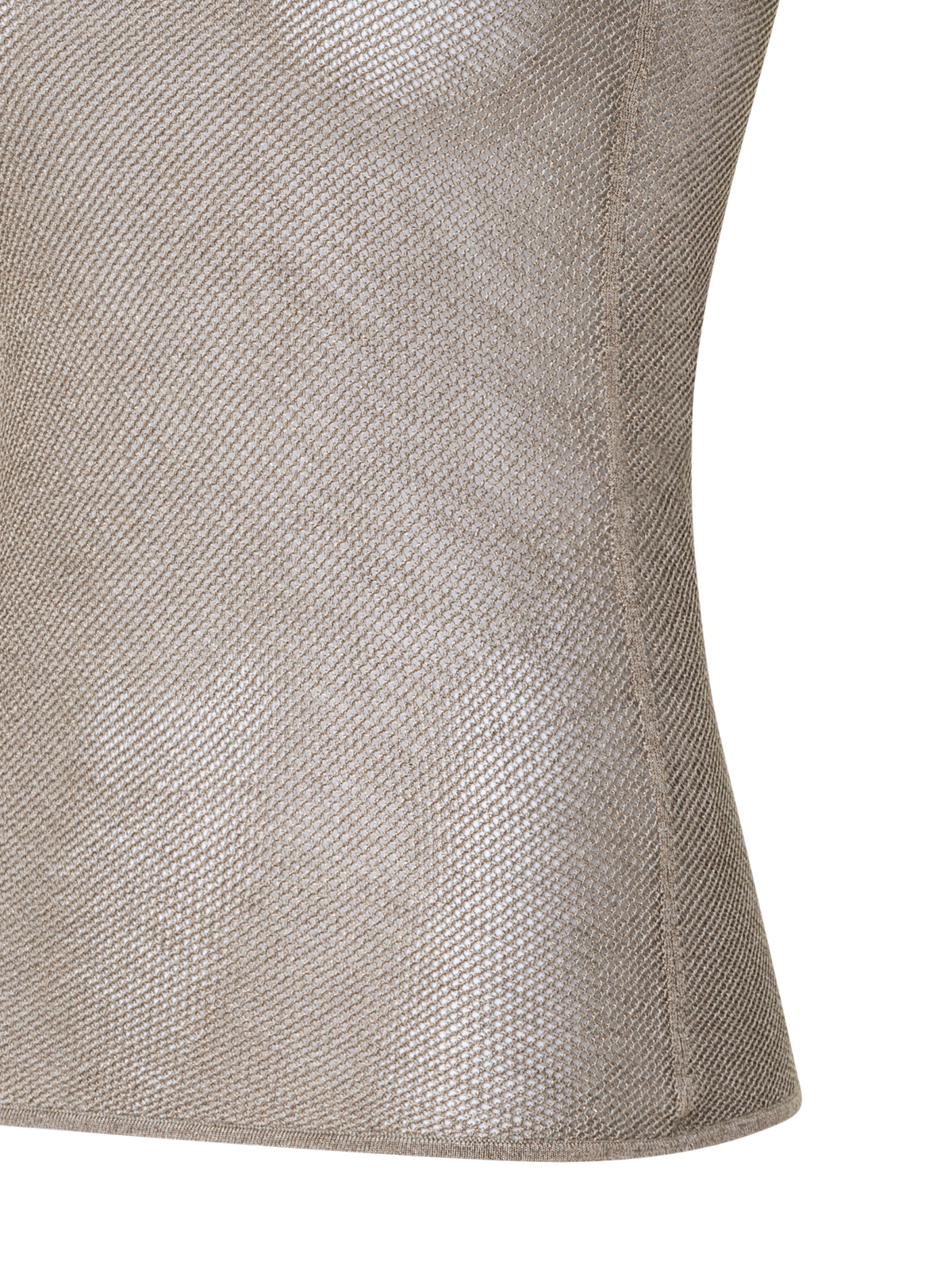 Designer Sheer Silk Mesh Knit Tank - gold