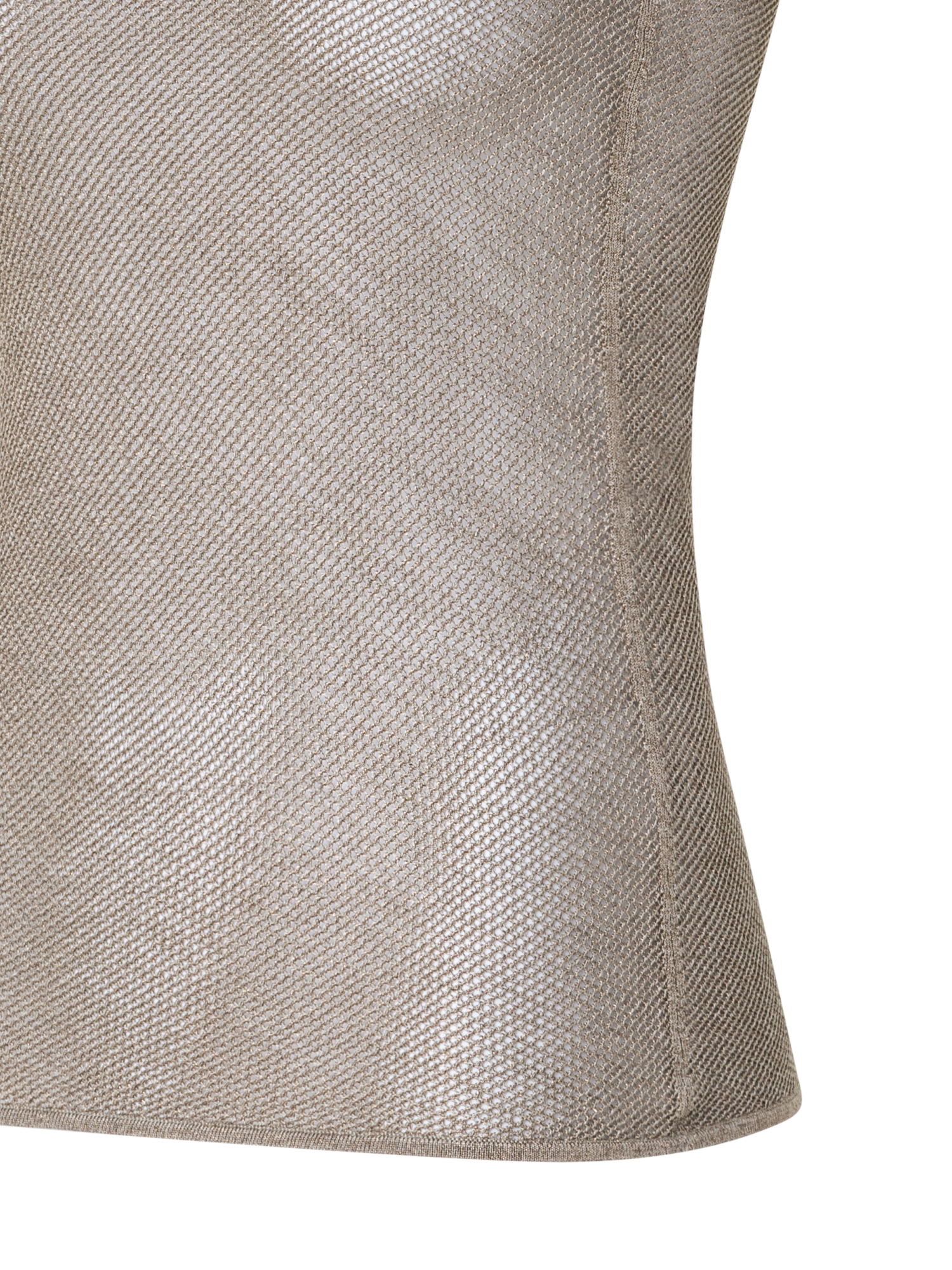 Designer Sheer Silk Mesh Knit Tank - gold
