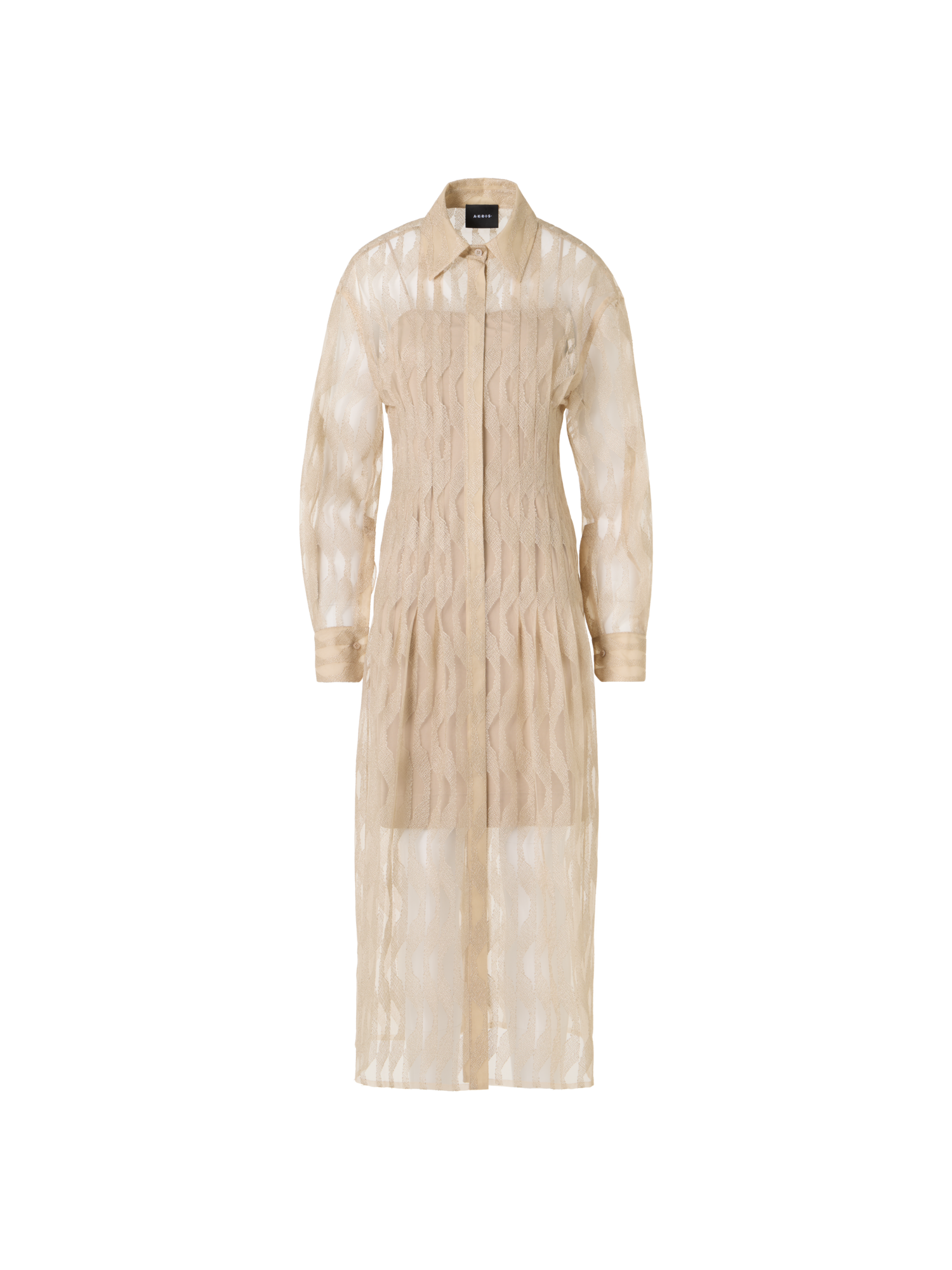 Designer Midi Shirt Dress High Plains - beige