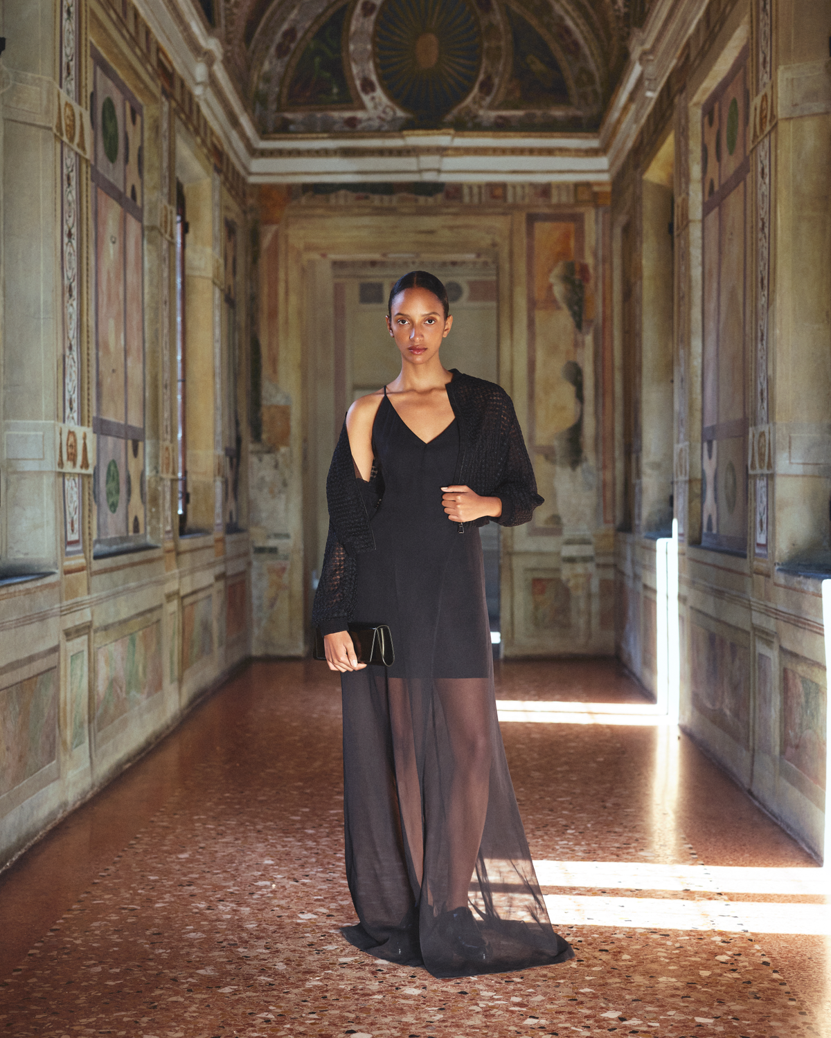 Designer Anouk Small Trapezoid Clutch - black - neutral - grey #editorial