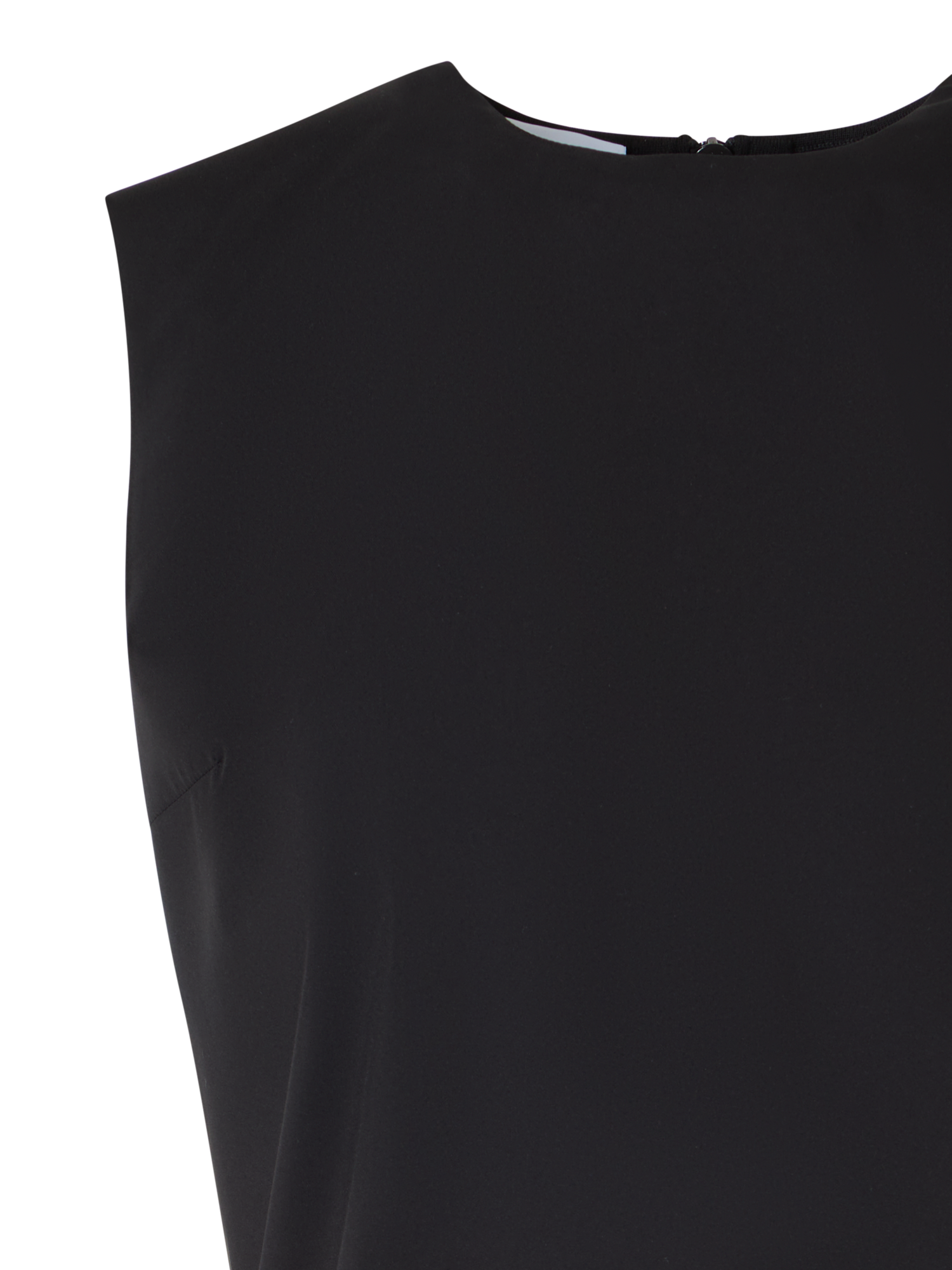 Designer Sleeveless Mixed-Media Knit Top - black