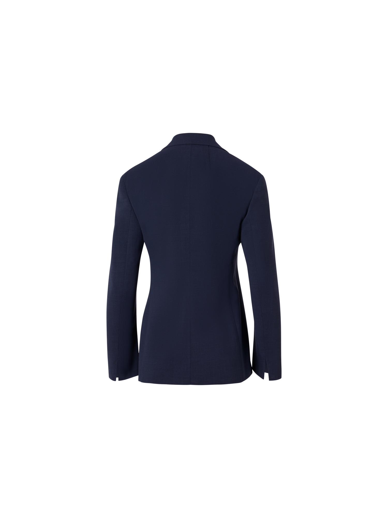 Designer Wool Bi-Stretch Double-Face Tailored Jacket - navy