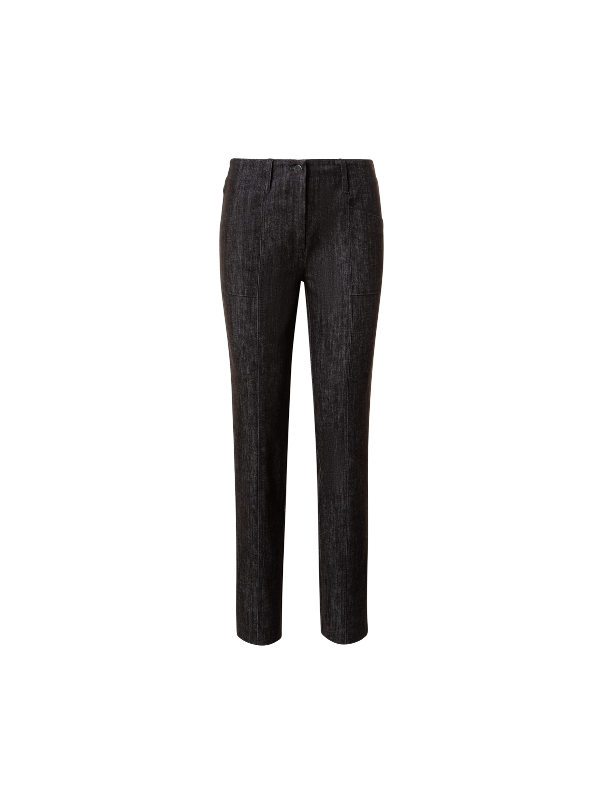 Designer Slim Cotton Denim Stretch Pants - brown