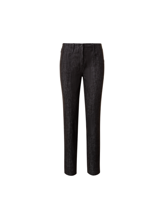 Designer Slim Cotton Denim Stretch Pants - brown