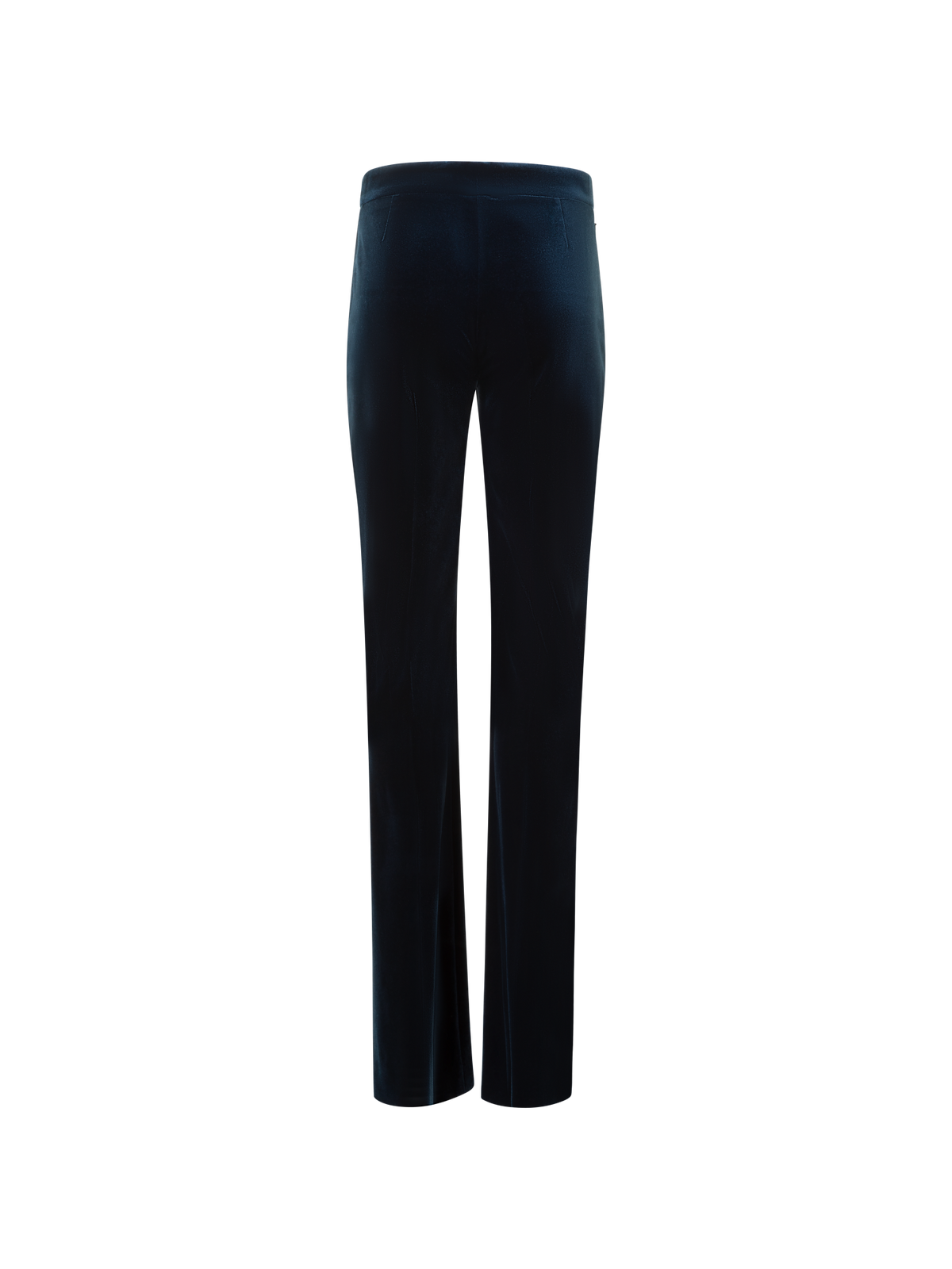 Designer Straight Stretch Techno Velvet Pants - neutral - navy - blue