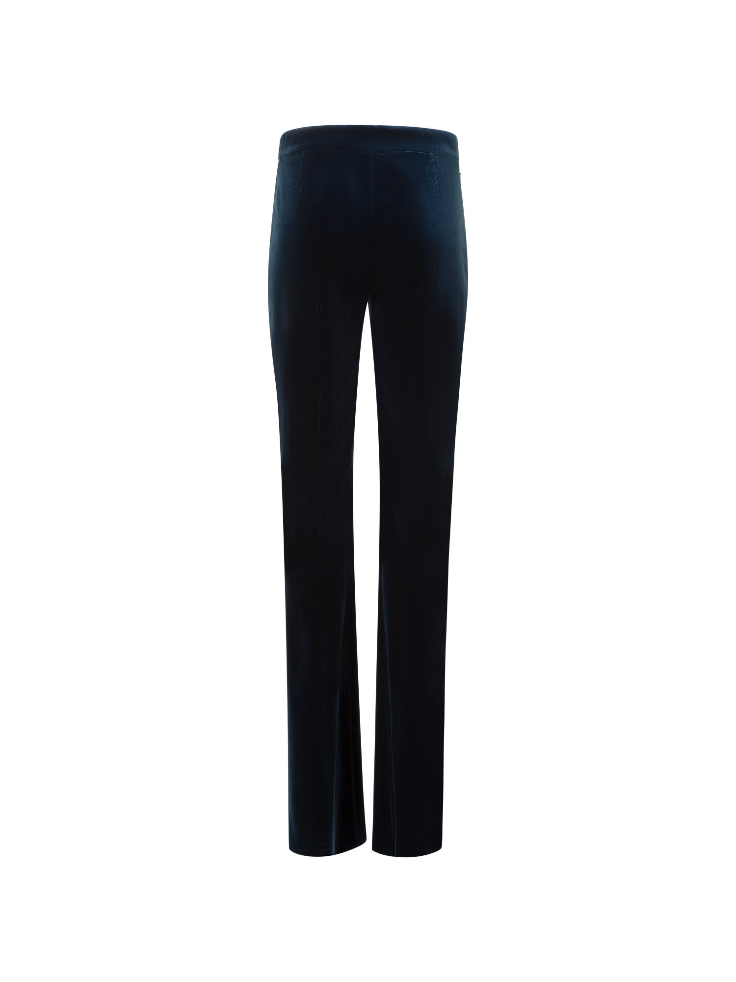 Designer Straight Stretch Techno Velvet Pants - neutral - navy - blue