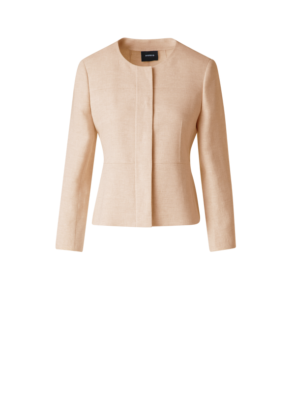Designer Fitted Jacket in Linen Double-Face - pastel - pink