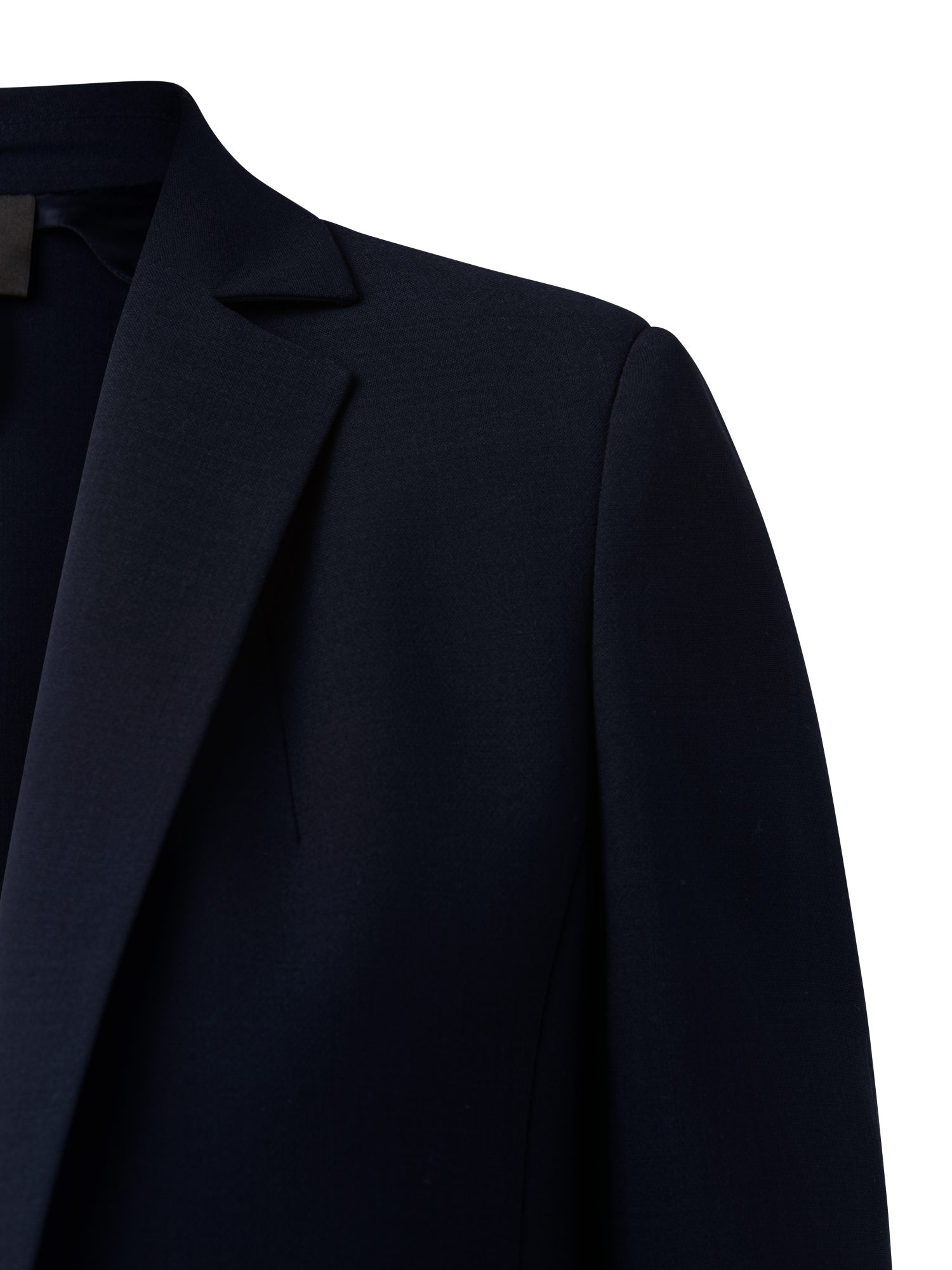 Designer Wool Double-Face Blazer with Elongated Lapel - black - navy - blue