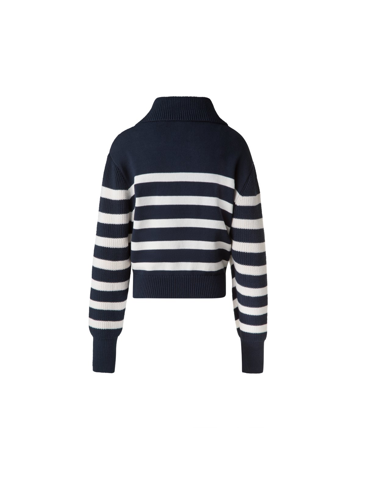 Designer Striped Marine Style Sweater with Sailor Collar - navy - blue - multicolor