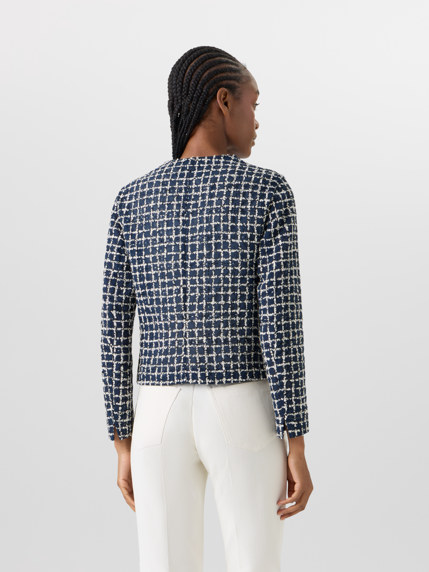 Designer Akio Short Jacket in Cotton Blend - multicolor 