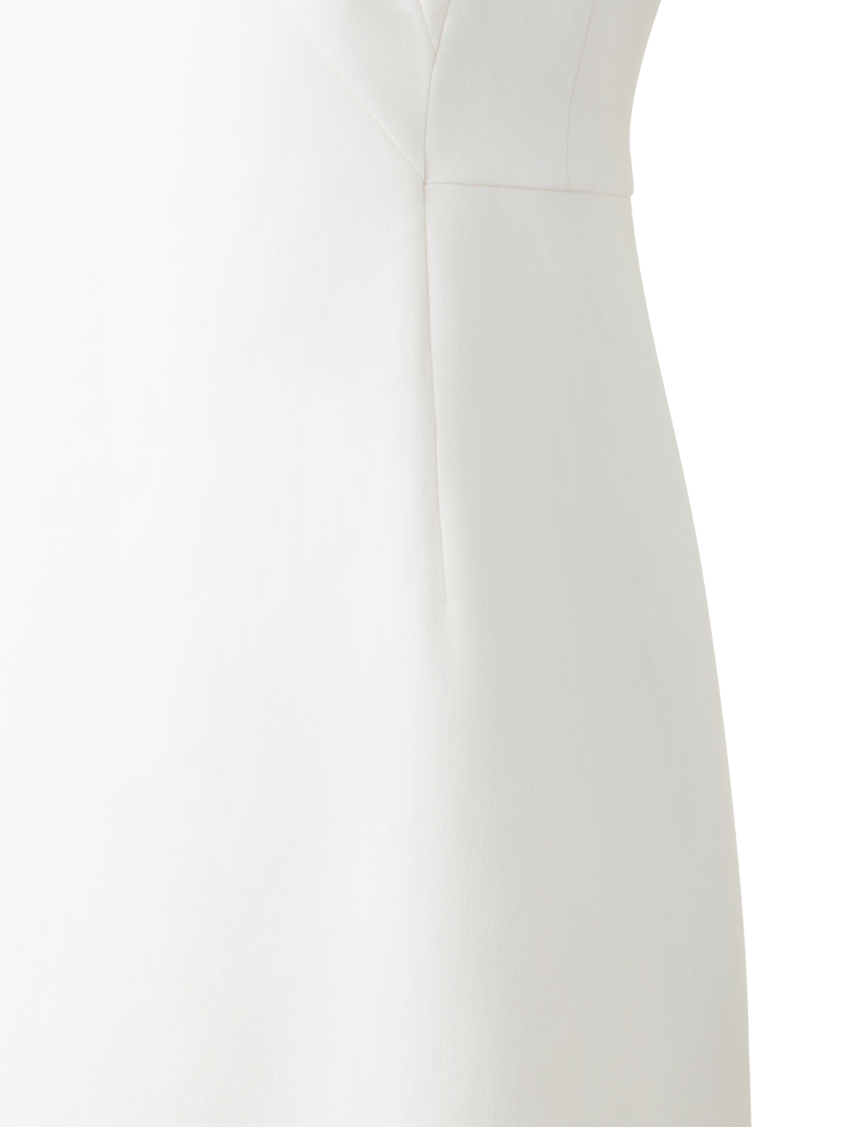 Designer V-Neck Sheath Dress in Cotton Silk Double-Face - neutral - ecru - white