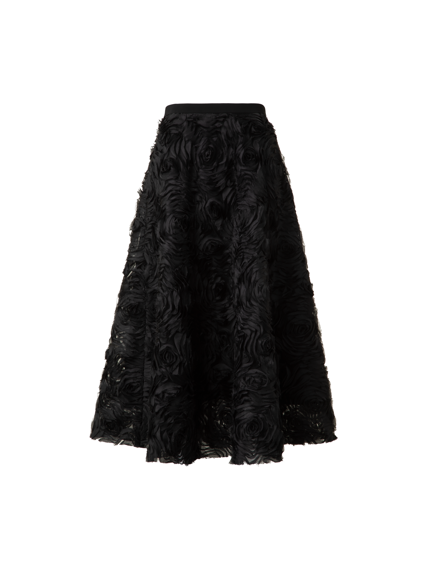 スカート MURRAL Morpho embroidery skirt (Black) A-Line Midi Skirt with 3D Carnation Embroidery – Akris EU