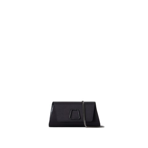 Anouk Mini Trapez-Clutch aus Seidensatin