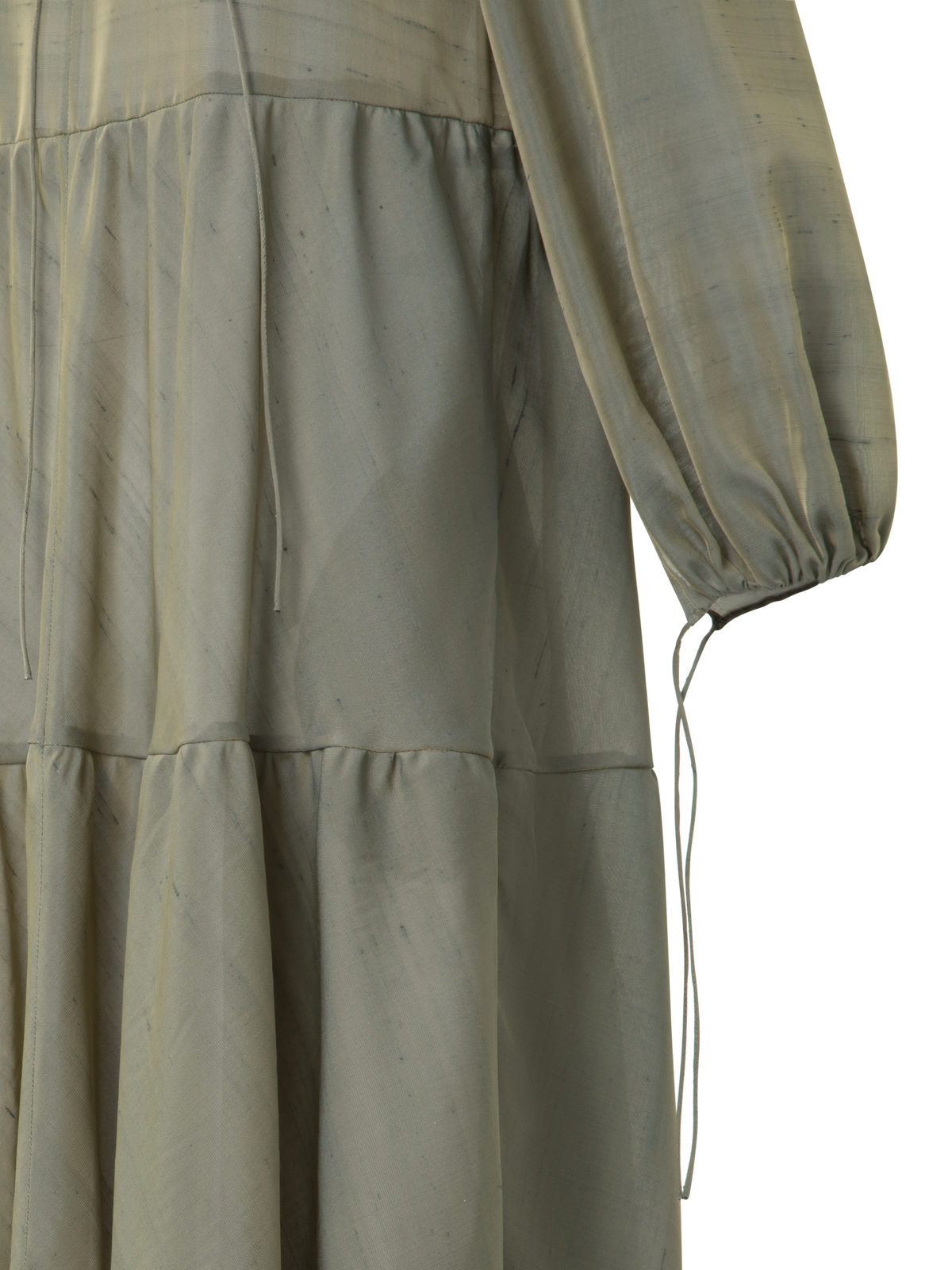 Designer Boho Midi Dress - neutral - green