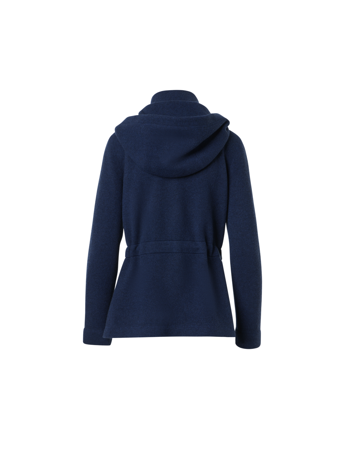Designer Cashmere Piqué Hooded Knit Jacket - navy
