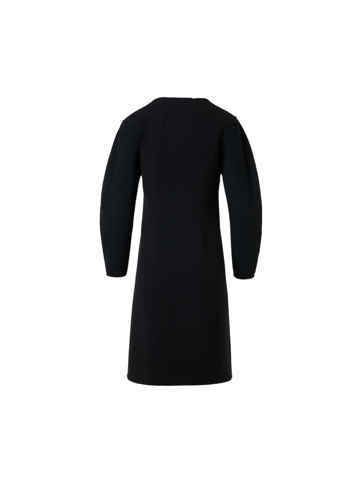 Designer Short Wool Crêpe Double-Face Sheath Dress - black