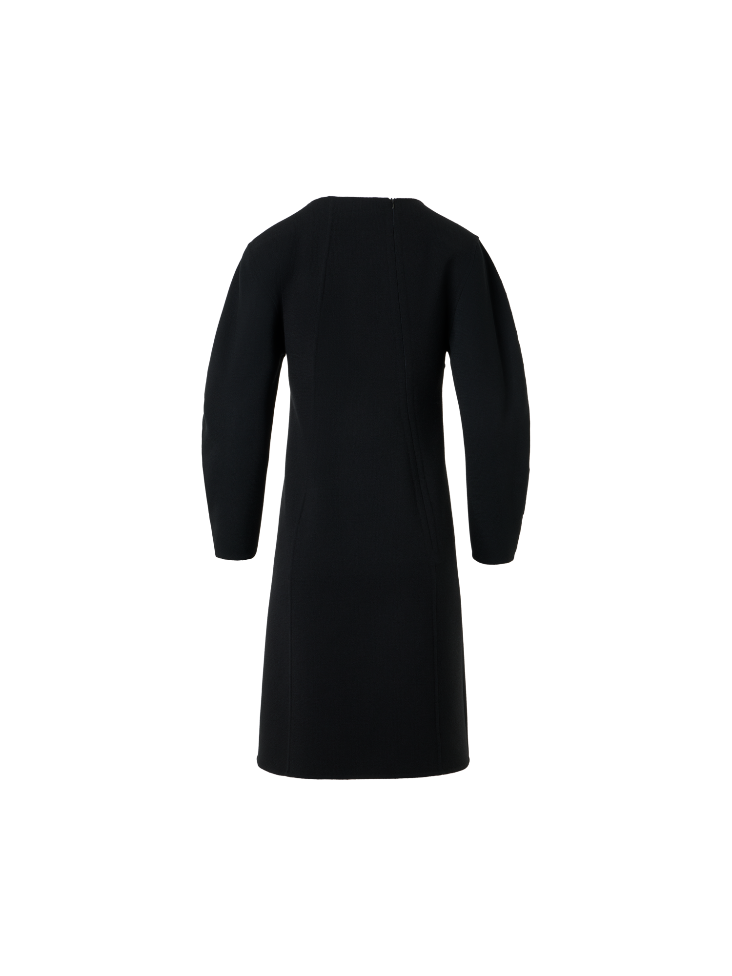 Designer Short Wool Crêpe Double-Face Sheath Dress - black