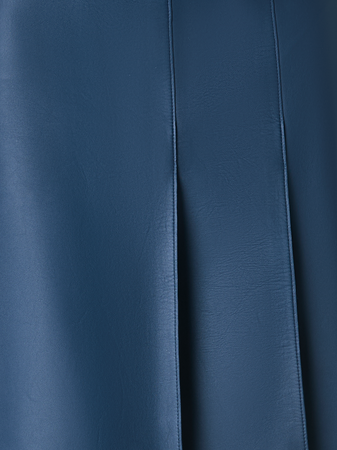 Designer Half-Pleated Leather Mini Skirt - neutral - navy - blue