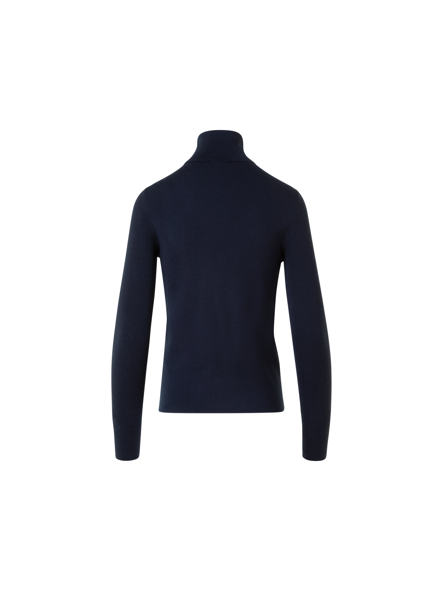 Designer Cashmere Silk Mock Neck Sweater with Rib Cuff - neutral - navy - blue