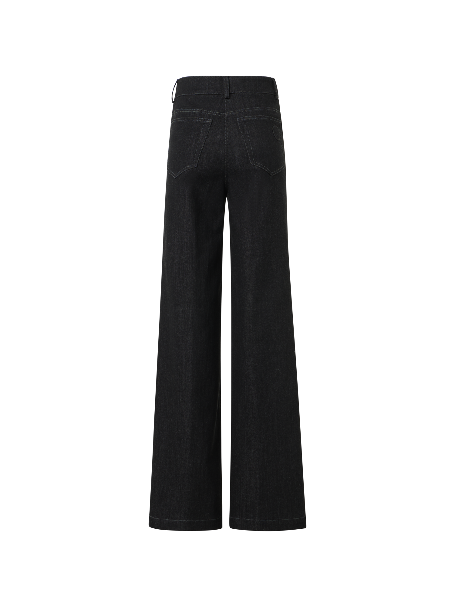 Designer Wide Stretch Cotton Denim Pants - black - neutral