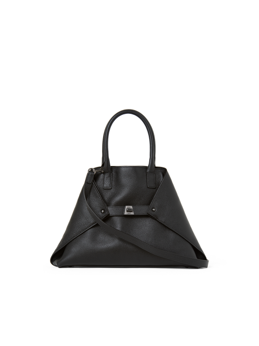 Designer Ai Small Top Handle Tote - neutral - black
