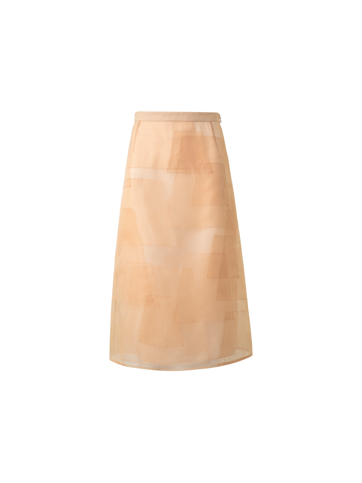 Designer Trapezoid Embellished Sheer Organza Skirt - pastel - pink
