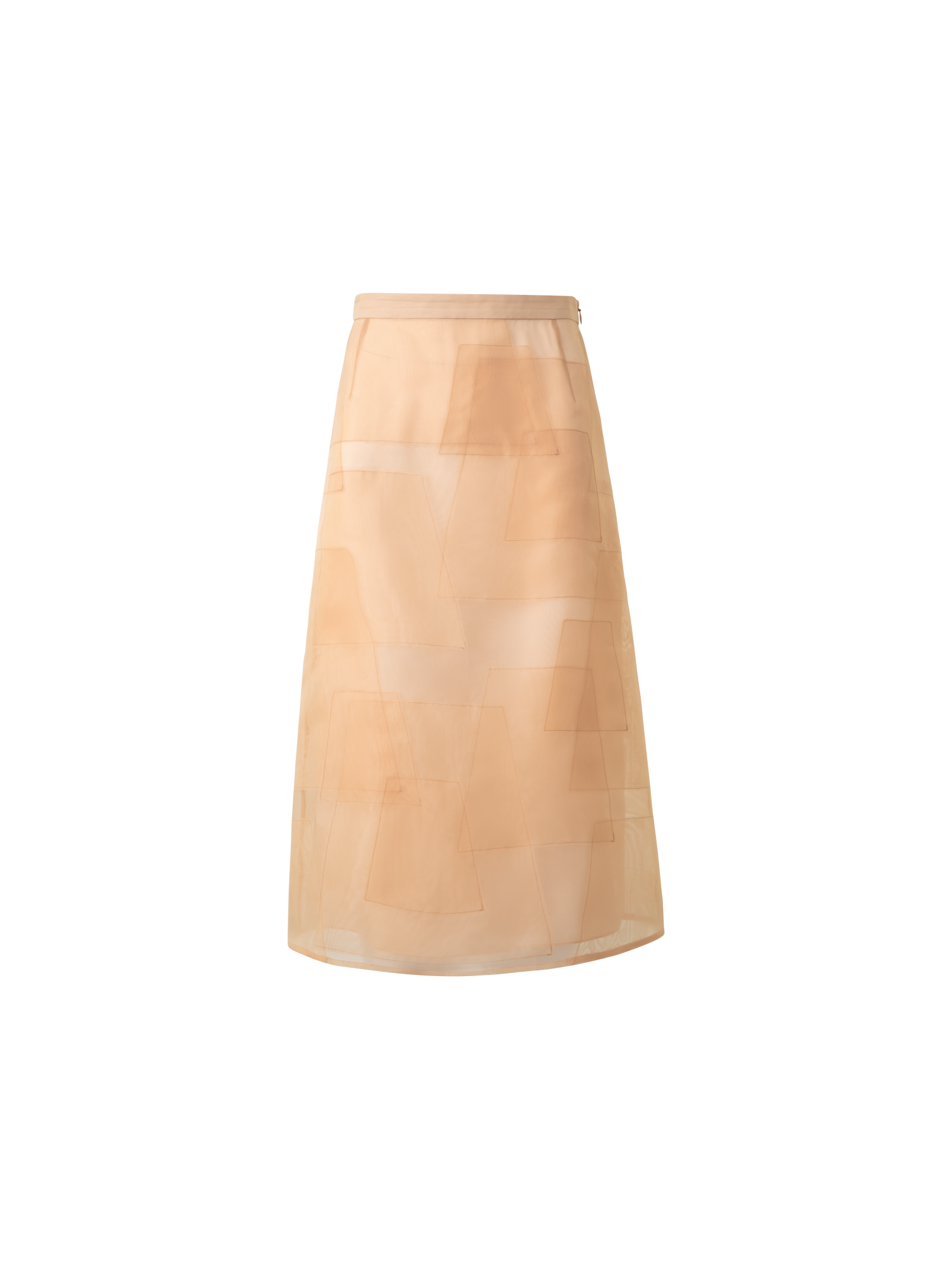 Designer Trapezoid Embellished Sheer Organza Skirt - pastel - pink