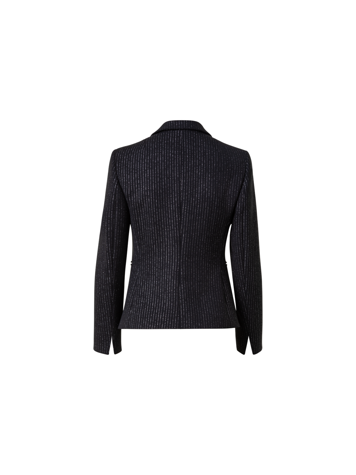 Designer Pebble Crêpe Jacket with Metallic Pin Stripes - black