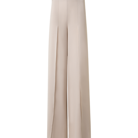 Weite Hose aus Seiden-Georgette mit Schlitzen