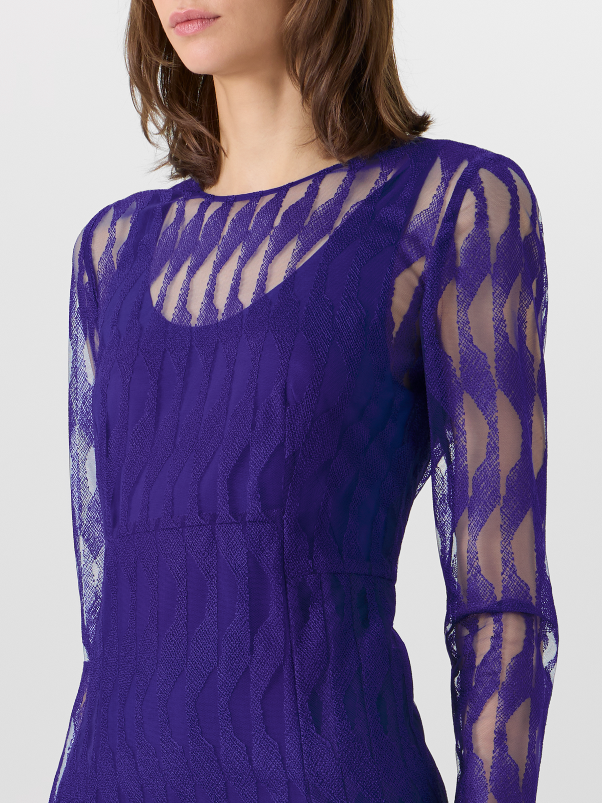 Designer Long-Sleeve High Plains Dress - purple #editorial