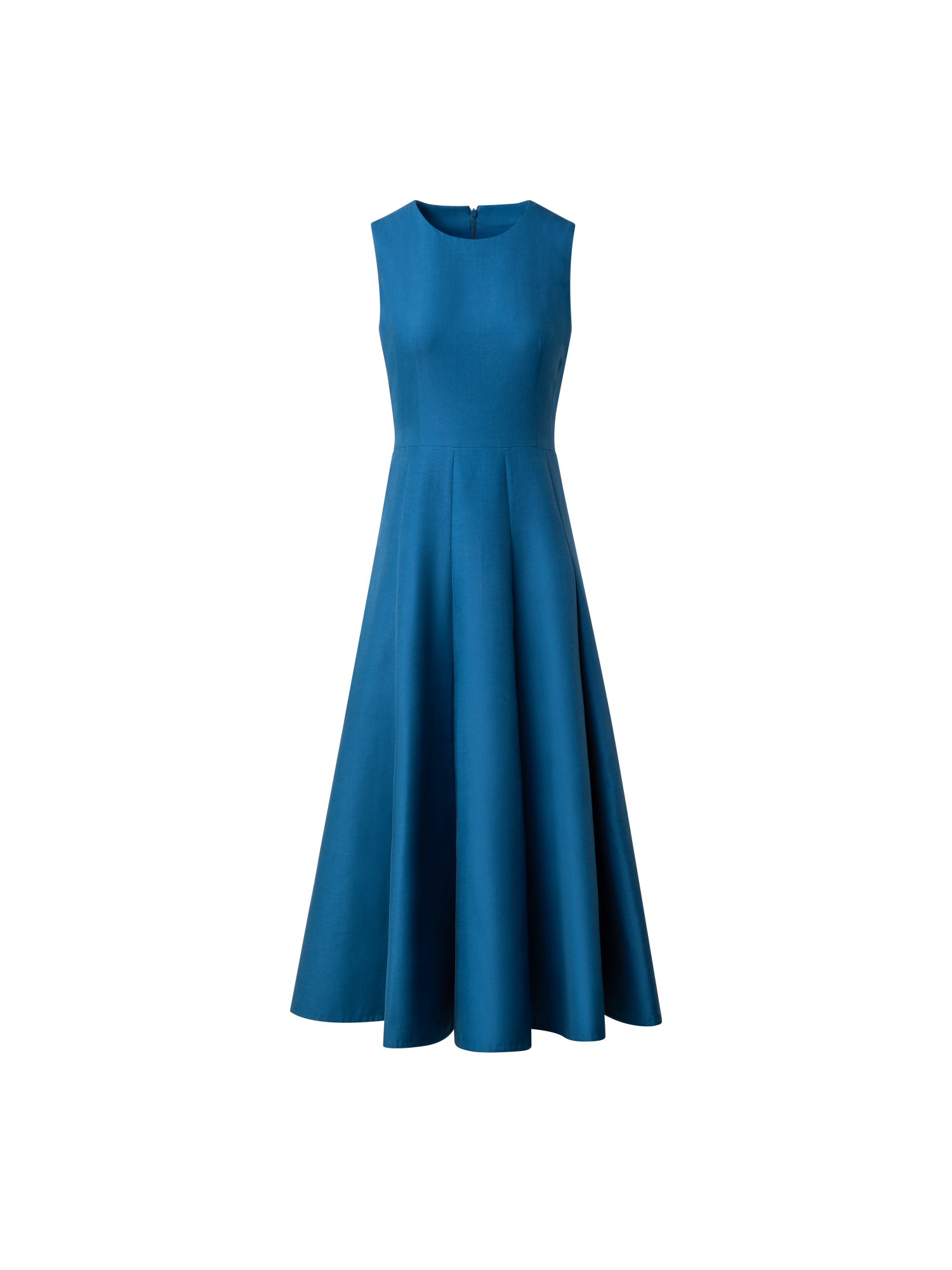 Designer Sleeveless Fit & Flare Midi Dress - blue