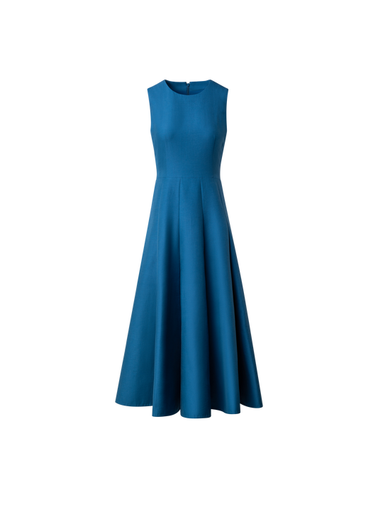 Designer Sleeveless Fit & Flare Midi Dress - blue
