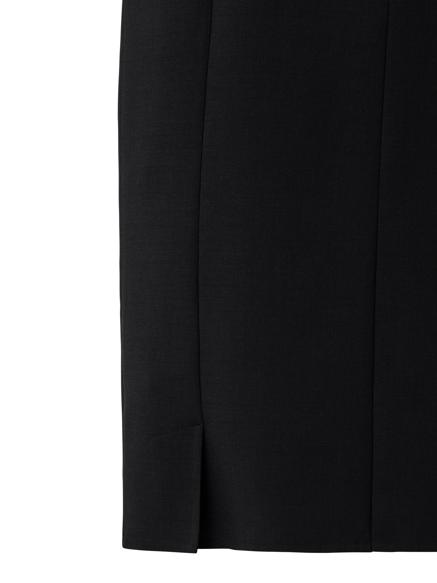 Designer Sleeveless Sheath Dress from Wool Double-Face - black